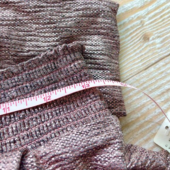 New Anthropologie Gillian Metallic Shimmer Joggers | Rose Size Small - Picture 7 of 9